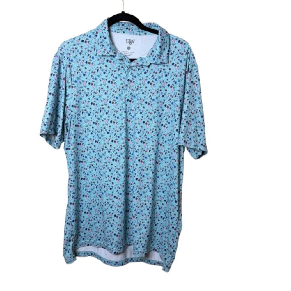 1764 Golf Polo Cocktail Themed Short Sleeve Athletic Shirt Size Large